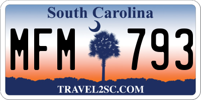 SC license plate MFM793