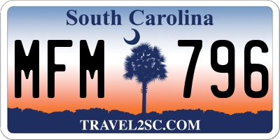 SC license plate MFM796