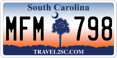 SC license plate MFM798