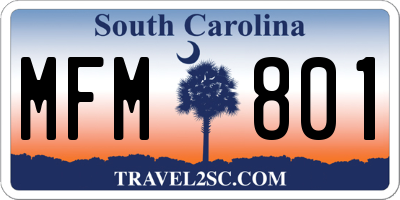 SC license plate MFM801