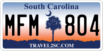 SC license plate MFM804