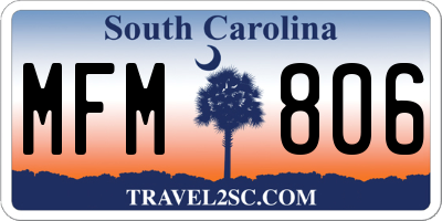 SC license plate MFM806