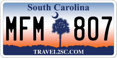 SC license plate MFM807