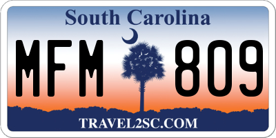 SC license plate MFM809