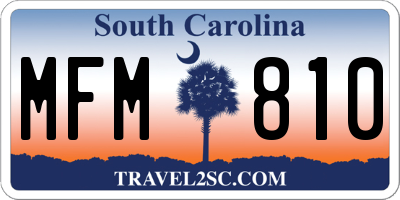 SC license plate MFM810