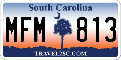 SC license plate MFM813