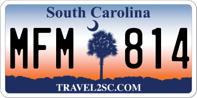 SC license plate MFM814