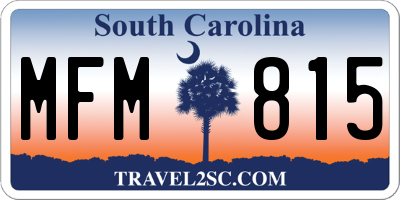 SC license plate MFM815