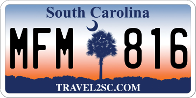 SC license plate MFM816