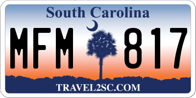 SC license plate MFM817