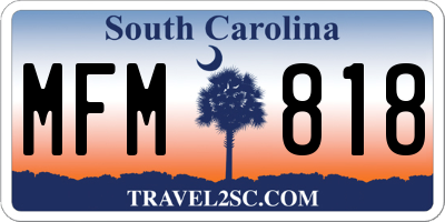 SC license plate MFM818