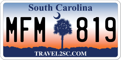 SC license plate MFM819