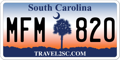 SC license plate MFM820