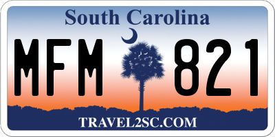 SC license plate MFM821