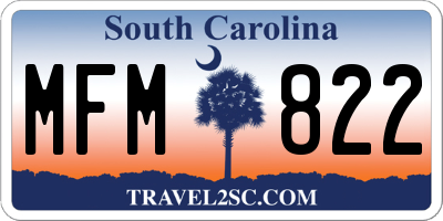 SC license plate MFM822