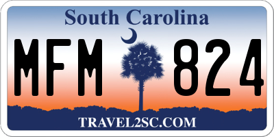 SC license plate MFM824