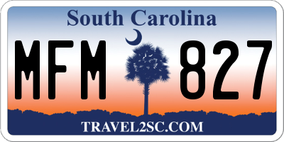 SC license plate MFM827