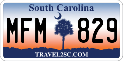 SC license plate MFM829