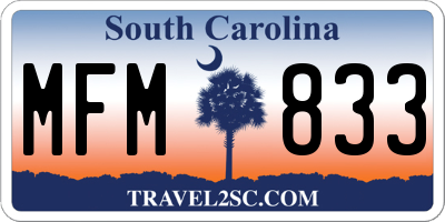 SC license plate MFM833