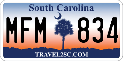 SC license plate MFM834