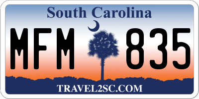 SC license plate MFM835