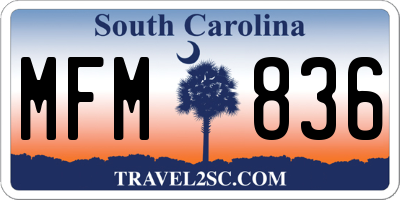 SC license plate MFM836