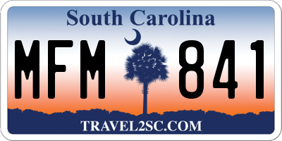 SC license plate MFM841