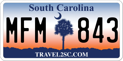 SC license plate MFM843