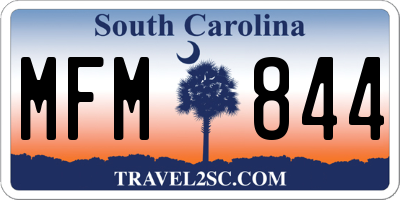SC license plate MFM844