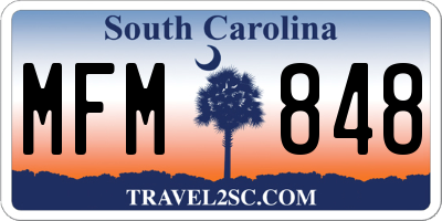 SC license plate MFM848