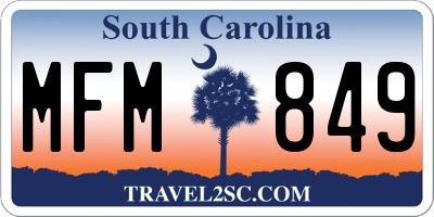 SC license plate MFM849