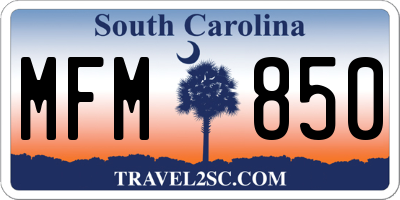 SC license plate MFM850