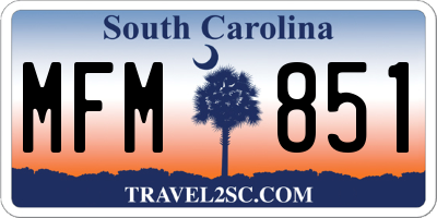 SC license plate MFM851