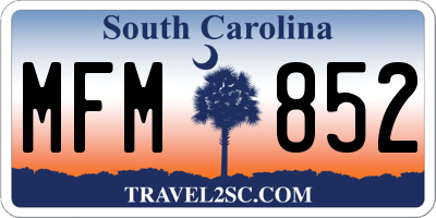 SC license plate MFM852