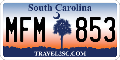 SC license plate MFM853