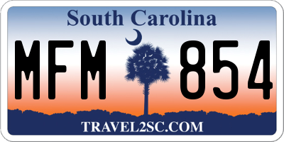 SC license plate MFM854