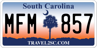 SC license plate MFM857