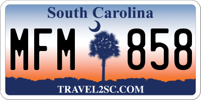 SC license plate MFM858
