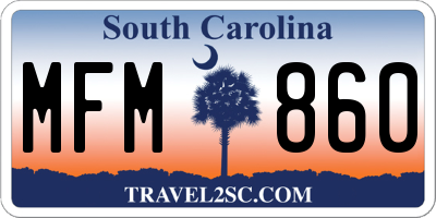 SC license plate MFM860