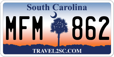 SC license plate MFM862