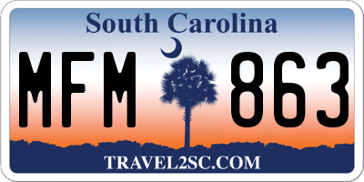 SC license plate MFM863