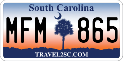 SC license plate MFM865