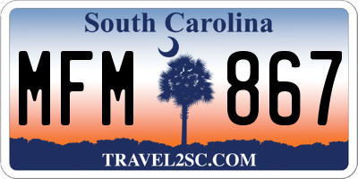 SC license plate MFM867