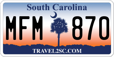 SC license plate MFM870