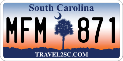 SC license plate MFM871