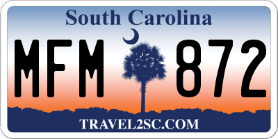 SC license plate MFM872
