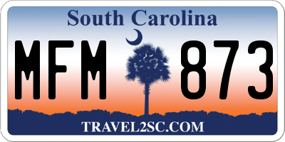 SC license plate MFM873