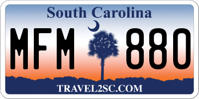 SC license plate MFM880