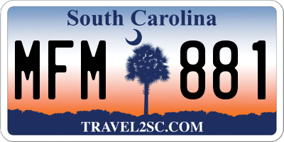 SC license plate MFM881