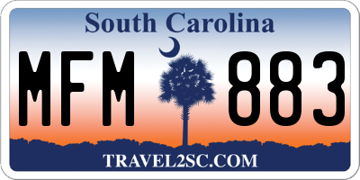 SC license plate MFM883